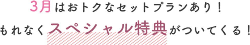 おトクなセットプランあり！もれなくスペシャル特典がついてくる！