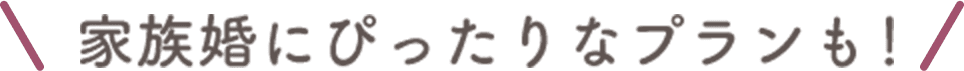家族婚にぴったりなプランも！